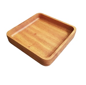 Bandeja Decorativa de Madera de Acacia Natural, Hecha a Mano en India, Estilo Moderno y Popular - Product Image 1