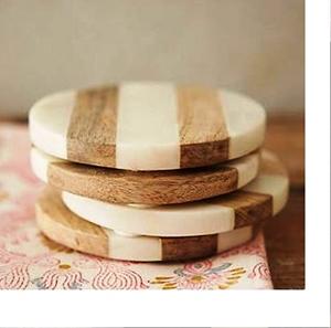 Custom Material Coaster Set Classic Style round Stone Pads for Kitchen Made in India - Product Image 4
