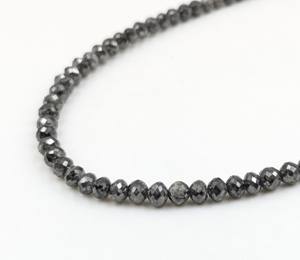Perles de pierre naturelle facettées gris foncé 3-4,5 mm pour la fabrication de bijoux bracelets, fournisseur direct en gros Inde - Product Image 1
