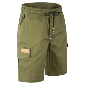 Joggers High Street Short cargo d'été pour homme avec logo personnalisé multi-poches imprimé sergé de coton tricoté mi-taille Style Hip Hop - Product Image 2