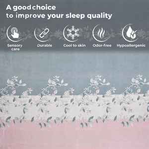 Ensemble de draps de lit 3 pièces en coton de qualité élégante Impression florale solide Style classique Confortable et idéal pour les cadeaux - Product Image 3