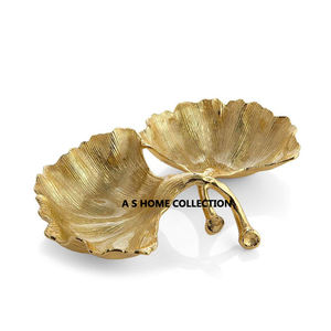 Último diseño decorativo de aluminio metal forma redonda asta borde brillante pulido elegante chip y tazón de inmersión - Product Image 4