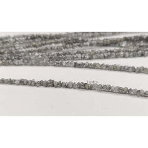 Collar de Diamantes en Bruto Vintage Chapado en Plata de Ley con Cuentas de Diamantes Grises Naturales de 2-3mm, 38cm, para Fabricación de Joyas - Product Image 2