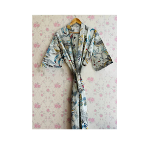 Kimono largo de algodón para mujer, ropa de mujer, Kimono Unisex, regalo para él, regalo de dama de honor, bata, ropa de playa para mujer - Product Image 5