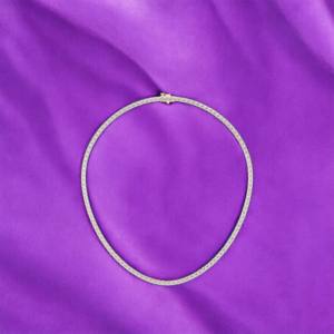 Collar DE TENIS clásico de corte redondo de diamante de 15,00 quilates de 925, chapado en oro de 16 pulgadas, lujo, plata, Unisex - Product Image 2