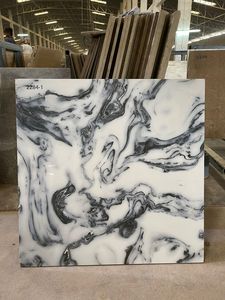 Carreaux de marbre blanc gris très brillant Carrelage de sol en porcelaine céramique polie 60x60 80x80 - Product Image 5