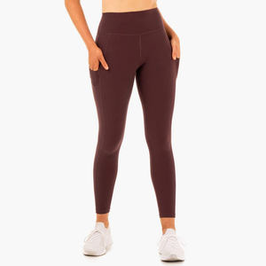 2022, mallas deportivas elásticas cómodas para mujer, ropa deportiva de Yoga con patrón sólido a la venta - Product Image 5
