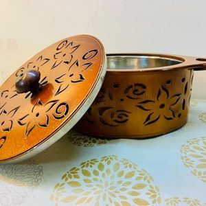 Caja de Madera Natural Hecha a Mano de Alta Calidad para Chapati de Boda, con Incrustaciones Decorativas de Metal, Apta para Lavavajillas, para Uso Diario - Product Image 3