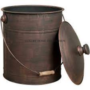 Decorative metal charcoal <b>bucket</b> with a rustic farmhouse appeal ideal for adding a vintage touch to outdoor <b>fire</b> pits - Product Image 3
