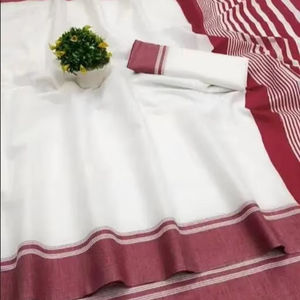 BLOUSE SAREE EN COTON DOUX: TISSU DOUX EN SOIE DE COTON UTILISER UN SAREE - Product Image 4