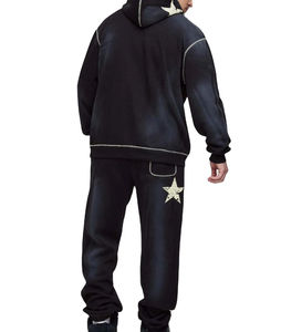 Ensemble survêtement thermique décontracté imprimé pour homme, faible MOQ, vente en gros, sweat à capuche et pantalon de jogging en molleton coton/polyester 2026 - Product Image 2