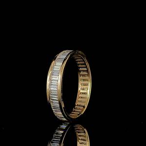 Full Eternity Band 14K Oro sólido Baguette Cut Lab Grown Diamond Proposing Ring Compromiso Wedding Party Gift Her For Partner - Product Image 1