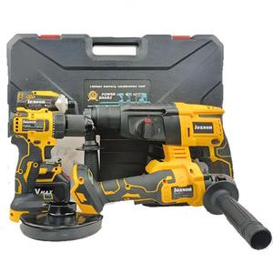 Ensemble d'outils sans fil multifonctionnel 4 en 1, couleur jaune, batterie au lithium 21V, 4 batteries, 2 chargeurs, personnalisable OEM, 3 ans - Product Image 3