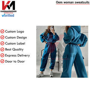 Conjunto de Sudadera con capucha para mujer, chándal informal de lana, ropa deportiva, Jersey, pantalones de chándal, traje de invierno y otoño, ropa deportiva cálida - Product Image 3