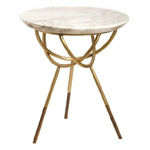 Meuble de salon rond en marbre blanc, Table basse moderne de luxe pour la décoration du salon - Product Image 6