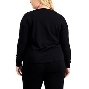 Top Serenity in tecnica mista da donna di Anne Klein in nero, taglia plus size - taglia 1X - Product Image 2