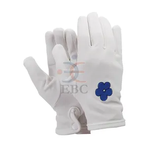 Хлопковые перчатки с вышитым логотипом, белые, 100%, зимние, теплые, белые, хлопковые, торжественные, для марша, перчатки