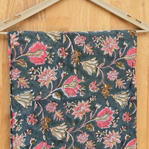 Textile de maison personnalisable multicolore imprimé floral tissu de couture main bloc impression 100% pur coton tissu motif géométrique - Product Image 1