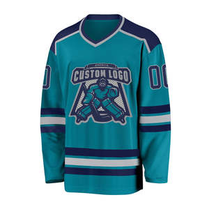 Jersey de hockey sobre hielo personalizado de alta calidad último diseño sublimación bordado uniforme en blanco con nombre de equipo OEM - Product Image 2