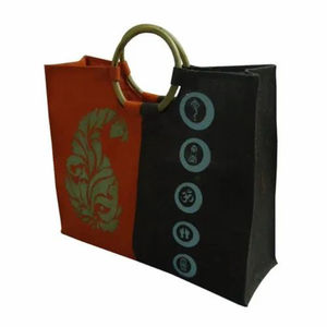 Bolsas de yute de alta calidad para compras, regalos de comestibles, patrón de tela de estilo personalizado, Color pequeño, origen crudo, India - Product Image 6