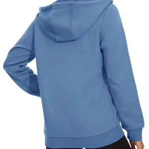 Sweats à capuche zippés doublés en polaire pour femmes veste à capuche décontractée entraînement sweats zippés 2 poches manteaux de camping cordon chaud BD - Product Image 1