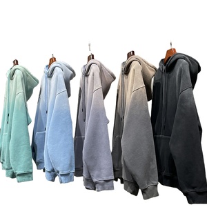Hoodie coupe ample délavé à l'acide, couleur unie, hiver 2025, 100% coton molletonné, respirant, séchage rapide, vente en gros, haute qualité, vierge - Product Image 4