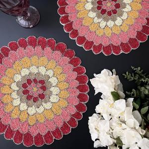 Salvamanteles Redondo de Yute con Cuentas, el Más Vendido, para Comedor y Hogar, para Bodas, Accesorios para Colocar Platos y Comida en la Mesa - Product Image 3