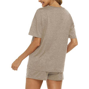 Conjunto de 2 piezas para mujer, transpirable, ligero, 100% de algodón, transpirable, con estampado de logotipo personalizado, novedad - Product Image 4