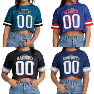 เสื้อครอปทีมอเมริกันฟุตบอลแบบสั่งทำพิเศษ เสื้อกีฬาแบบซับลิเมชั่น เสื้อครอปสตรีทแวร์ เสื้ออเมริกันฟุตบอลสไตล์เรโทร - Product Image 1