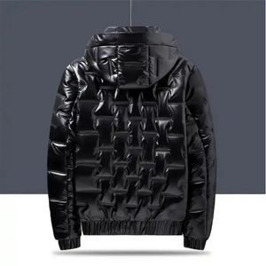 Veste rembourrée imprimée OEM à bas quantité minimale de commande pour homme Veste d'hiver décontractée avec logo personnalisé pour homme avec poches - Product Image 3