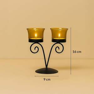 Meilleure vente, bougeoir en métal haut de gamme, design élégant à 2 bras, support de bougie pour Noël, Pâques, anniversaire - Product Image 1