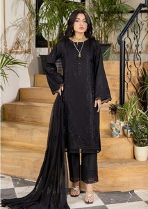 ชุดสูทปากีสถานสำหรับสุภาพสตรีผ้าฝ้าย100% คุณภาพสูงปักลายสำหรับฤดูร้อน - Product Image 5