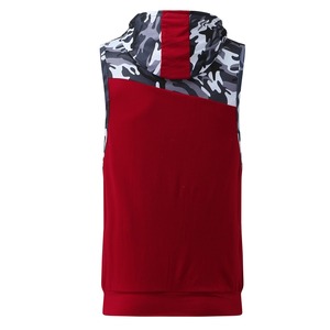 Camiseta sin mangas deportiva personalizada para hombre, camiseta de entrenamiento informal de invierno, prendas de vestir exteriores de lona con capucha, cierre de cremallera, relleno de algodón, servicio OEM - Product Image 2