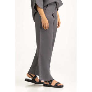 Pantalones de Pierna Ancha de Cintura Alta Estilo Casual, Corte Regular, Pliegues Delanteros, Tela Crepé Antiarrugas para Verano WM-COD-SS25-359B - Product Image 3