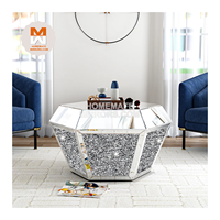 Table basse à miroir ronde compétitive populaire à facettes Diamond Crush