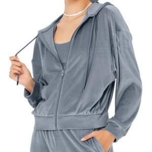 Sweats à capuche et sweats pour femmes Streetwear coton surdimensionné coton bio 100% polaire filles velours réfléchissant dames à capuche femmes - Product Image 5