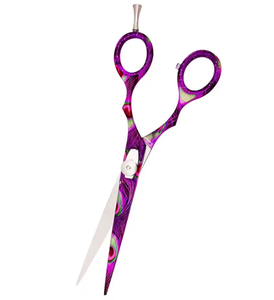 กรรไกรตัดผมมีขอบเหล็กเยอรมัน5.5ออกแบบได้ตามต้องการทนทานเคลือบกระดาษเพื่อความสวยงามตัดผมคม - Product Image 6