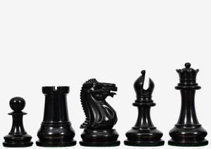 Pièces d'échecs originales de 1849, modèle Staunton, en bois lourd d'ébène et de buis, roi de 3,75 pouces - Product Image 4