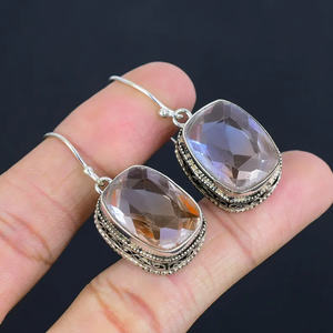 Exclusive Faceted Multi <b>Tourmaline</b> Earrings 925 Sterling Silver Handmade Drop Dangle Bridal Anniversary Gift Wholesale - Product Image 2