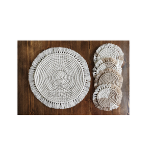 Multi Color Macrame <b>Place</b> <b>Mats</b> Stylish Design Natural Finishing Round Shape Antique Colored Most Demanding <b>Table</b> Ware - Product Image 6