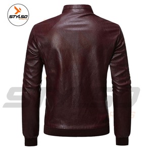 Veste de moto en cuir sur mesure OEM respirante à col montant et fermeture éclair pour homme – Collection Automne-Hiver - Product Image 2