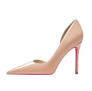 Elegantes Tacones de Moda para Mujer con Punta Hueca, Súper Altos, Suela Roja, Color Nude, Estilo Stiletto, para Uso Diario y Formal - Product Image 4