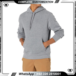High Quality Custom logo Fleece Terry Heavyweight Sport Gym Cropp Hoodie for Men - Product Image 2