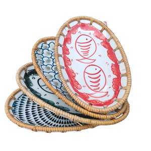 Haute qualité Rotin Porcelaine Combinaison Tissé Stockage Fruits Secs bambou tissé fruits chargeur assiettes table de fruits secs au Vietnam - Product Image 5