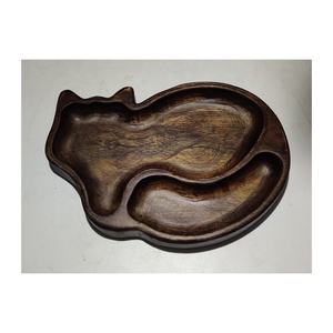 Plateau de service en forme de chat Plateau en métal en verre en bois unique pour collation de planche à fromage aux fruits secs pour Thanksgiving et Noël - Product Image 4