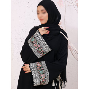 Vestido Abaya Islámico de Lujo para Mujer, Abierto, Casual, con Bordado Sólido y Botones, Venta al por Mayor 2025 - Product Image 5
