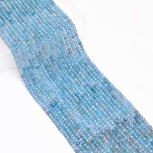 Perles de Rondelle à facettes en Zircon cubique ombré bleu de qualité supérieure brins 4mm Zircon perles de chaîne de pierres précieuses en vrac pour la fabrication de bijoux - Product Image 3