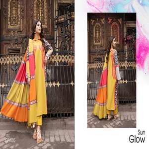Marca Charizma, Salwar Kameez de Algodón Estampado de Lujo para Mujer, Dupatta de Chifón, Diseños Modernos, Estilo Indio/Pakistaní - Product Image 6