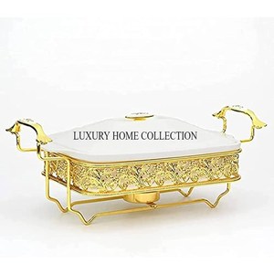 Plato de frotamiento de metal de grado restaurante con caño calentador de buffet altamente duradero para catering de eventos y grandes reuniones - Product Image 2