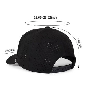 Gorra de Béisbol y Gorra Trucker de 5 Paneles de Algodón Liso, Negra, Bordada con Tela Impermeable de Rizo y Jersey - Product Image 5